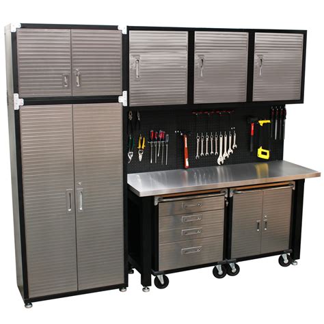 stainless steel over head storage cabinet|Freestanding Stainless steel Garage Storage Systems .